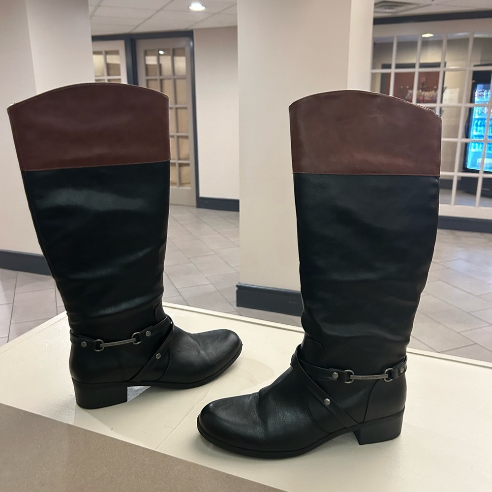 Boots Black and Brown Women's Riding Boots 10 1/2—11–NEW NAUTICA